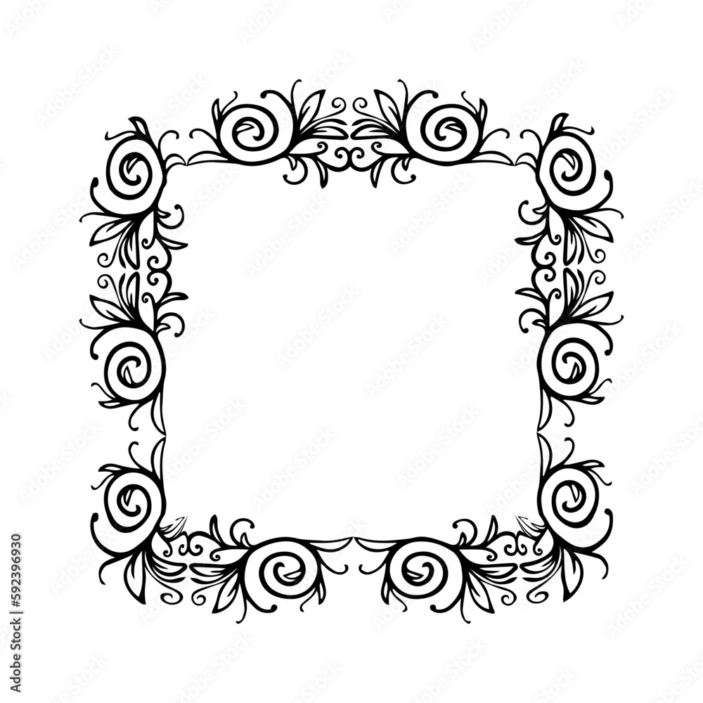 Hand drawn curve decor, ornate frames and borders