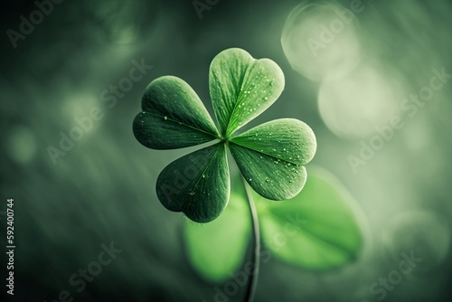 Foto four-leaf clover, luck, winning ticket, Generative AI, superstition, rarity, pro