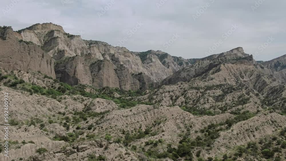 Panoramic view of beautiful unique rock formations in georgia mountains. Vashlovani national park. Panoramic view of beautiful unique rock formations in georgia mountains. Vashlovani national park.