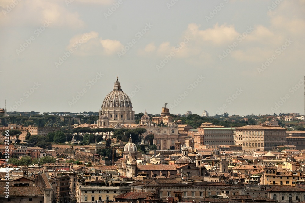 view of St. Peter's Basilica and Vatican City