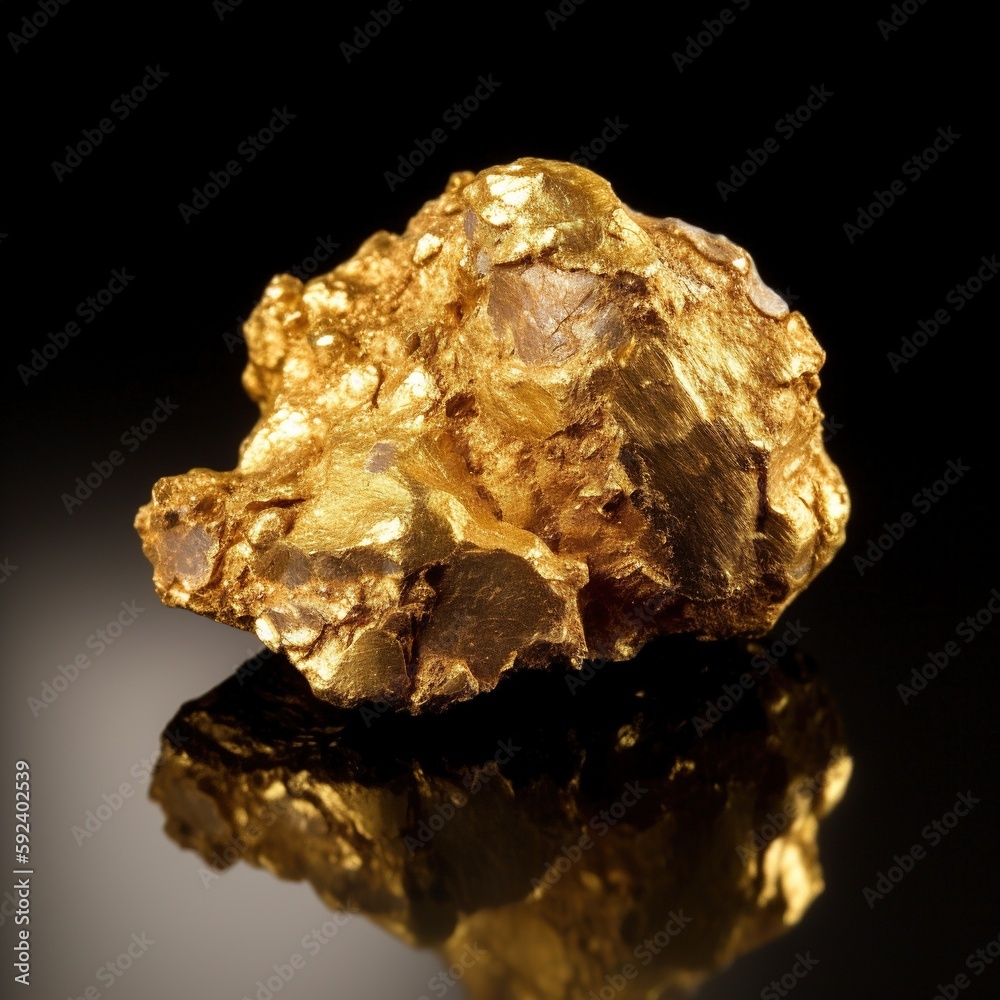 Large gold nugget. Generative AI.