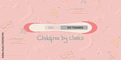 Pregnancy test, Concept social freedom of couple married to child free by choice