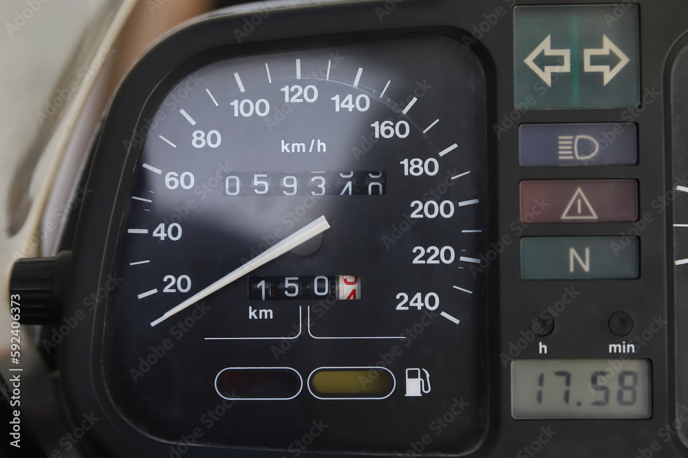 Fototapeta premium close up of a speedometer