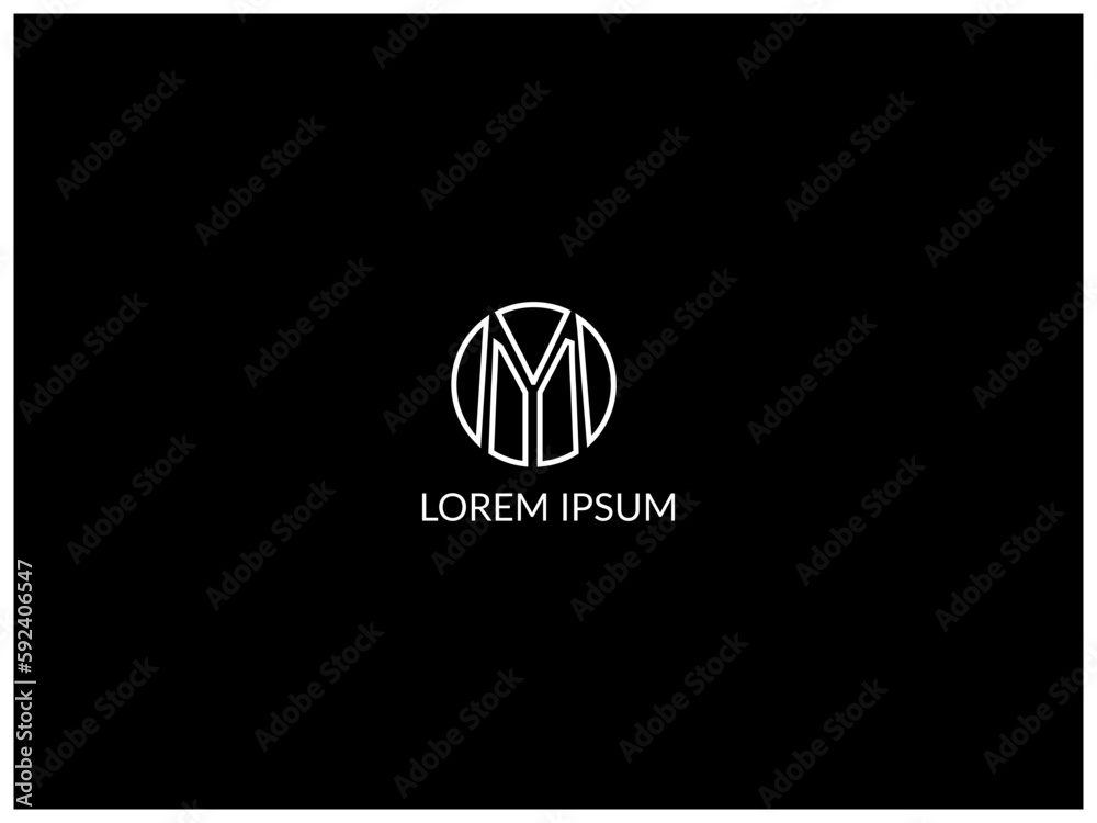 Creative innovative initial MY logo and YM logo. MY letter minimal alphabet monogram logo. YM Professional initial design. Premium business typeface.