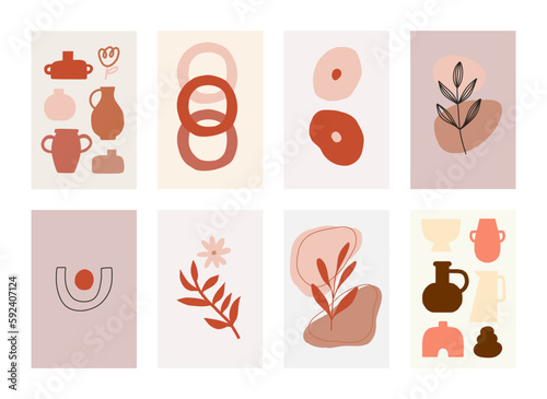 Poster gallery abstract vintage hand drawn. Wall art for bedroom, Living room and office decor. Hand drawn vector design elements.