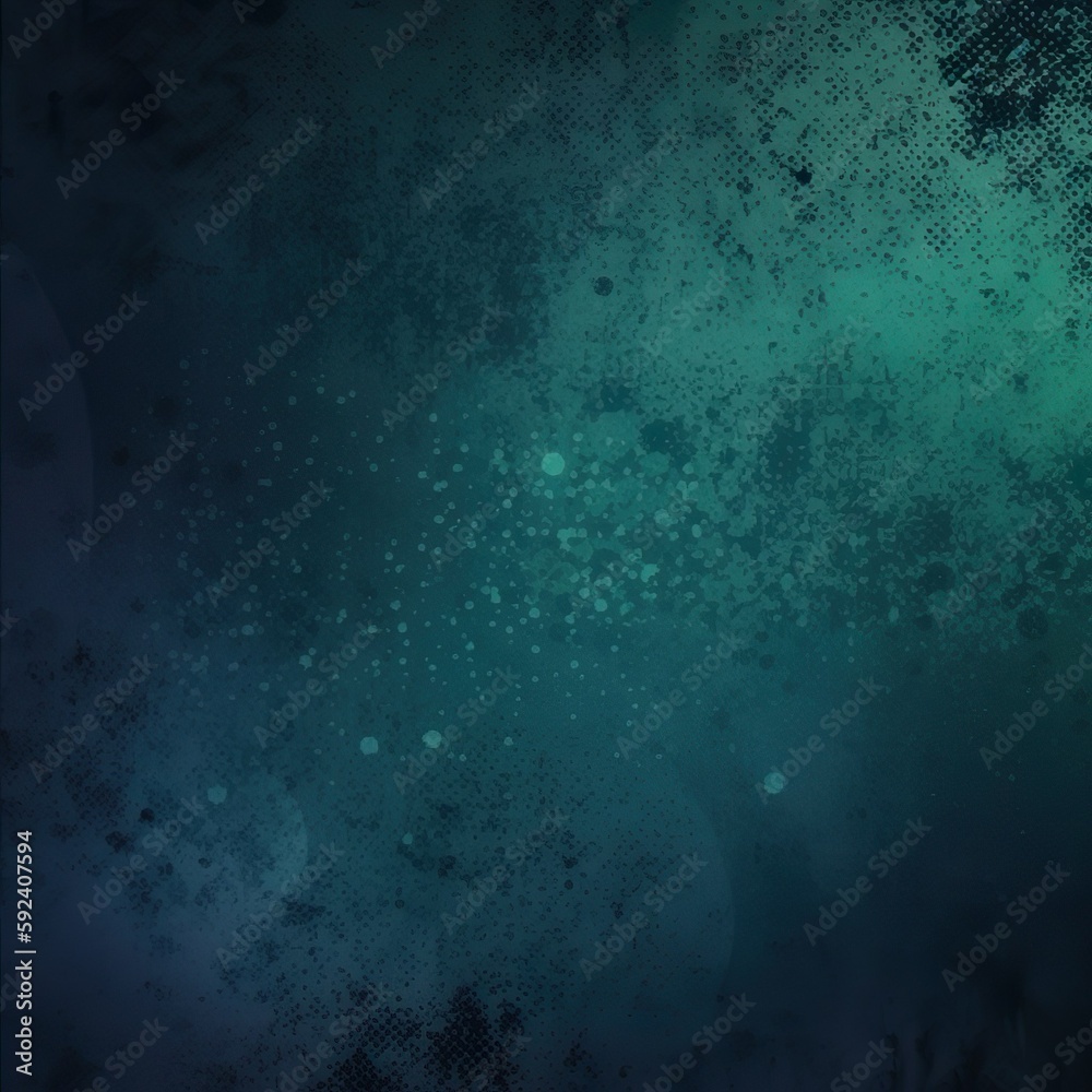Dark blue green grunge textured background, grainy gradient abstract halftone banner - Generative AI Dark blue green grunge textured background, grainy gradient abstract halftone banner - Generative AI