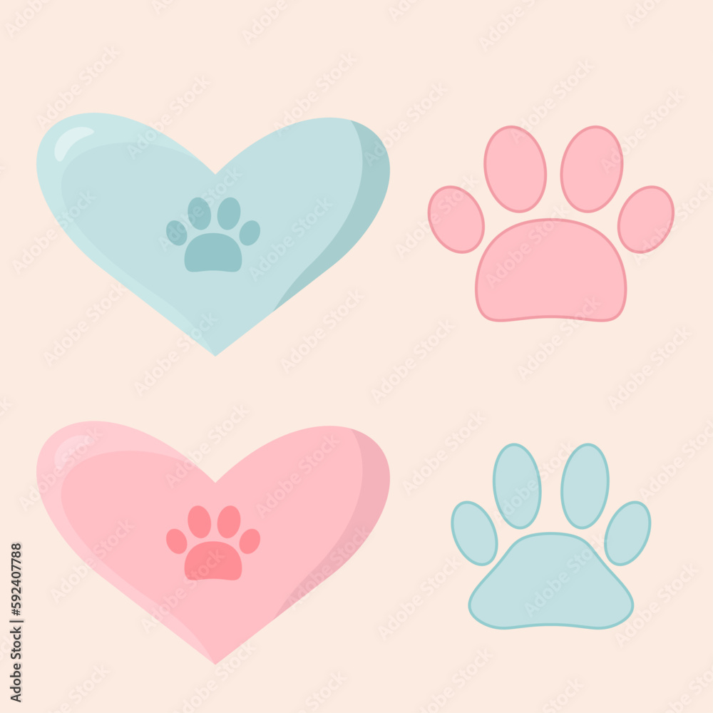 Animal paw con vector for web and mobile app. Animal paw sign and symbol