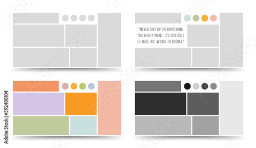 Moodboard template. Photo collage layout. Minimalist Moodboard.