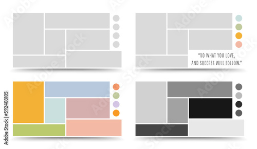 Moodboard template. Photo collage layout. Minimalist Moodboard.