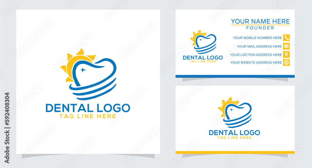 dental logo design free vector