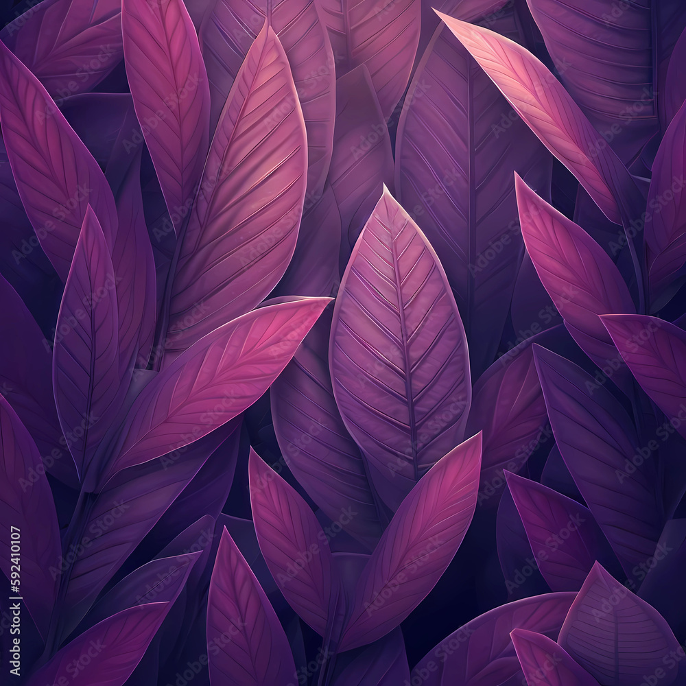 Background of purple leaves. Generative AI.