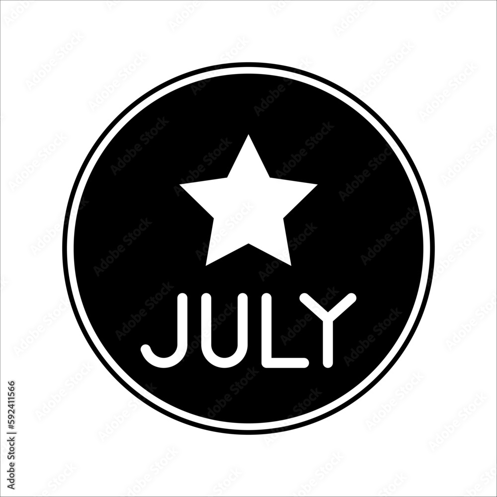 4th of July party star icon in collection with other item, on white background. 4th of July party star icon in collection with other item, on white background.