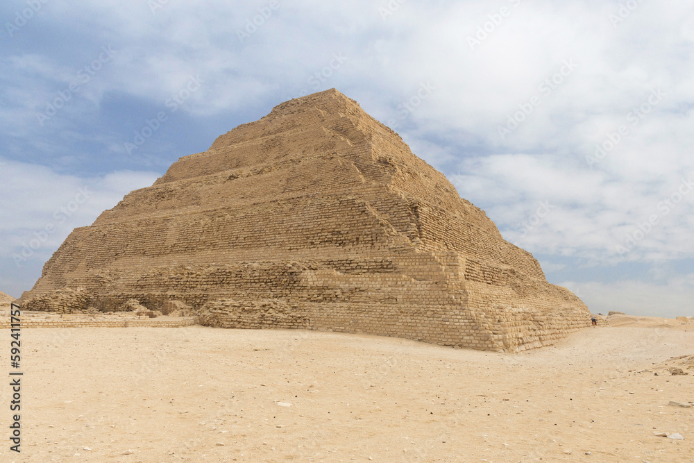 The Step Pyramid of Djoser, an archaeological site in the Saqqara necropolis. The Step Pyramid of Djoser, an archaeological site in the Saqqara necropolis.