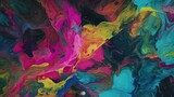 Fluid  painting with a bright color scheme and a bold design created with generative AI technology