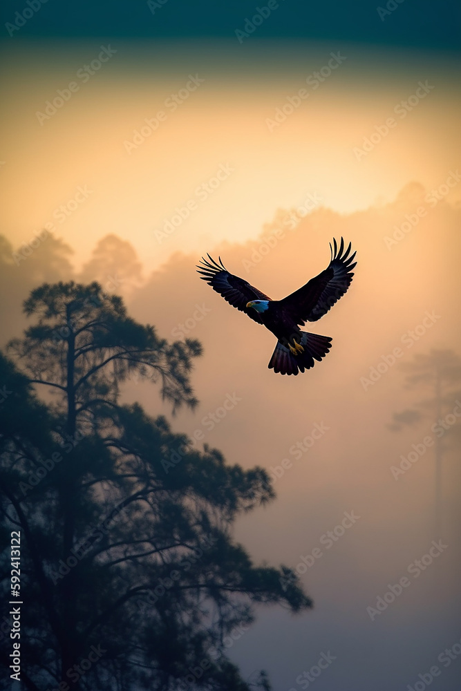 Fototapeta premium Nature in the Morning -Generative AI