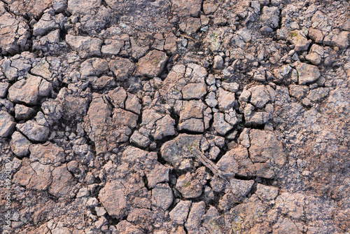 Tierra seca del Pantano de Sau. Catalunya, España