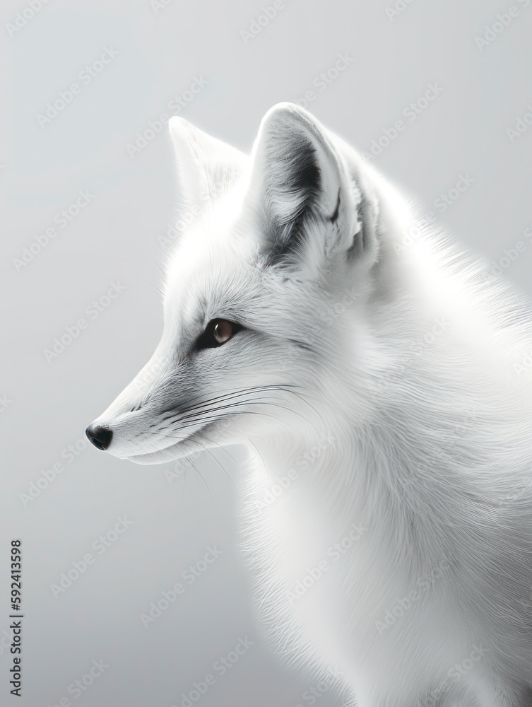 white polar artic fox in minimal fine art style generatieve ai white polar artic fox in minimal fine art style generatieve ai