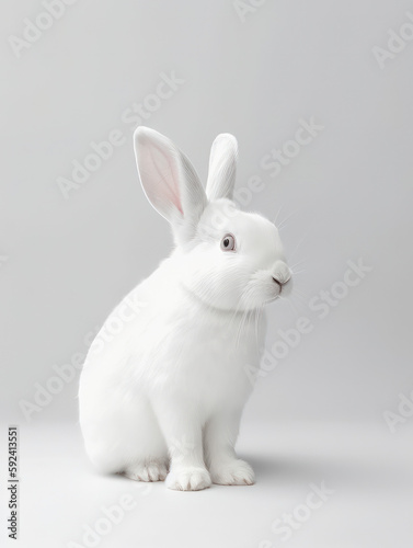 white bunny in minimalistic fine art style generatieve ai