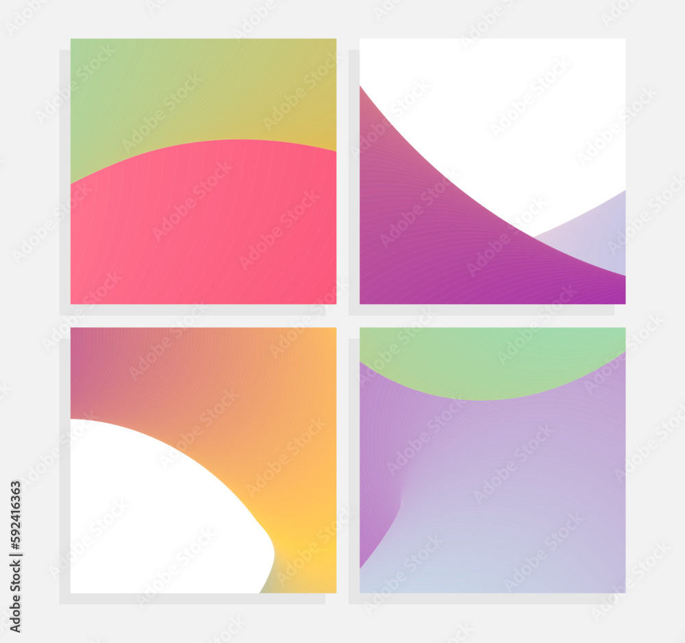 Naklejka premium square colorful wavy design vector set