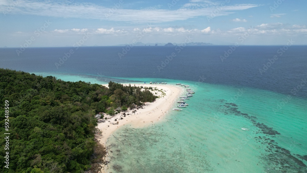 Bamboo Island by drone view Thailand Phi Phi tropical 