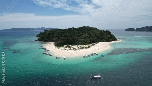 Bamboo island tropical Thailand by drone photography