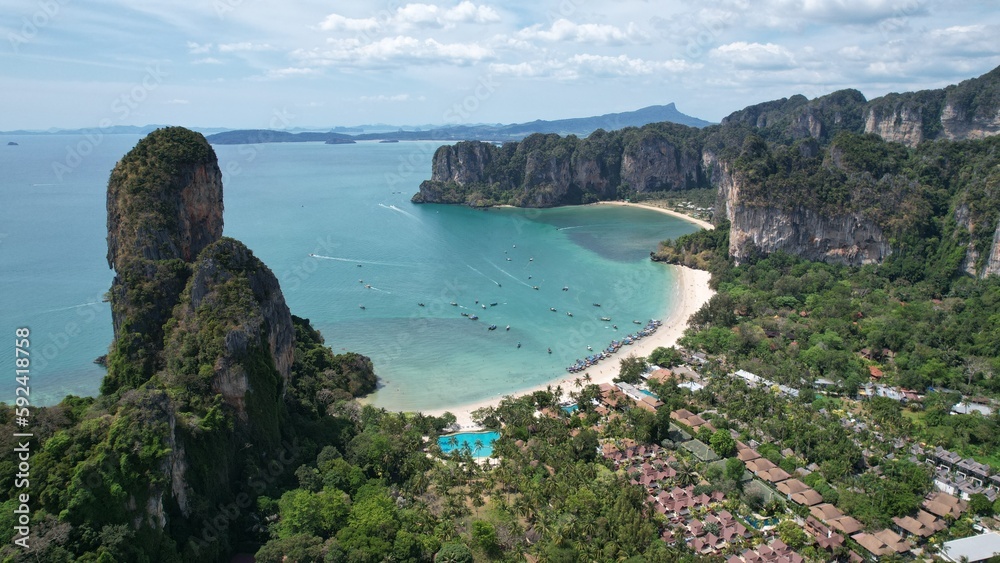 Railay Beach Krabi Thailand by drone view photography