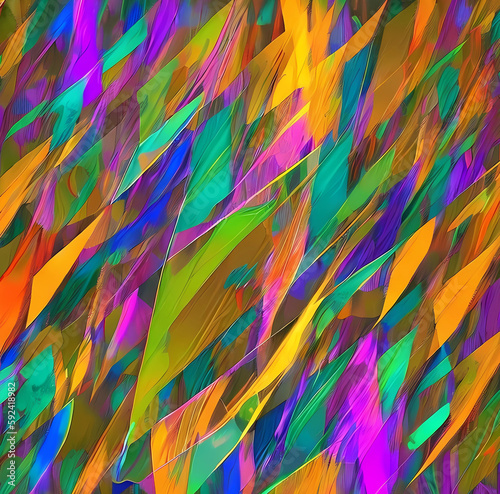 Abstract multicoloured pattern imitating paint strokes .created with generative artificial intelligence technology