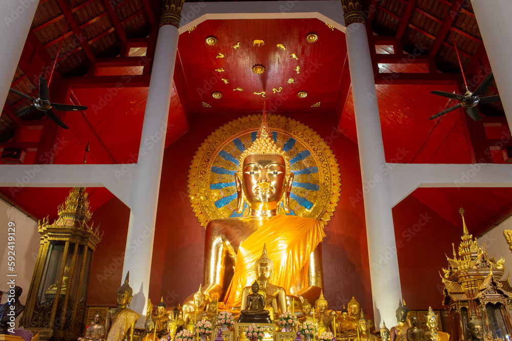 Golden Buddha (statue) at Wat Phra Singh, Chiang Mai , Thailand