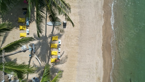 Tropical resort Thailand drone view topdown Koh Phangan