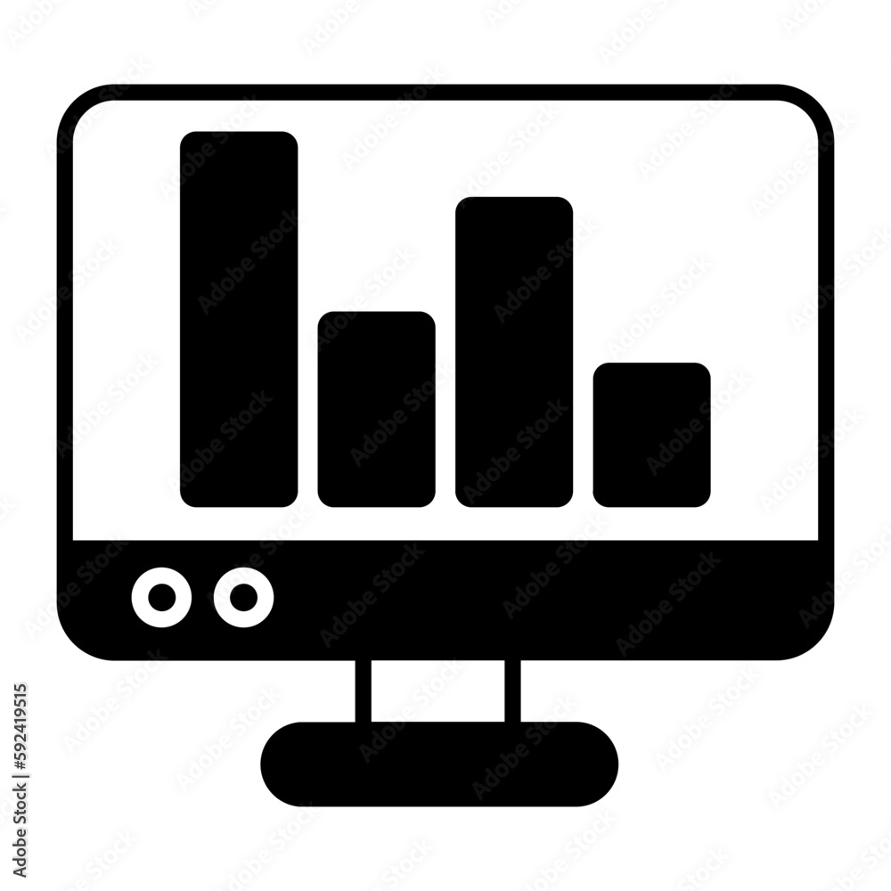 Online Statistic Glyph Icon Online Statistic Glyph Icon