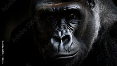 Generative ai gorilla portrait realistic