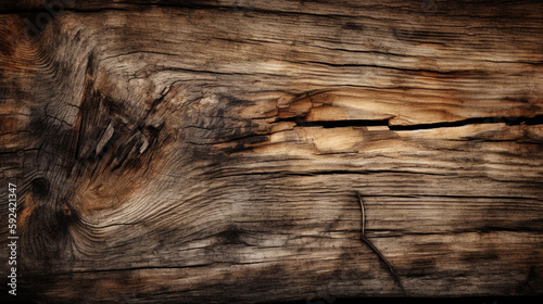 Wide Rustic wood textured banner background Generative AI