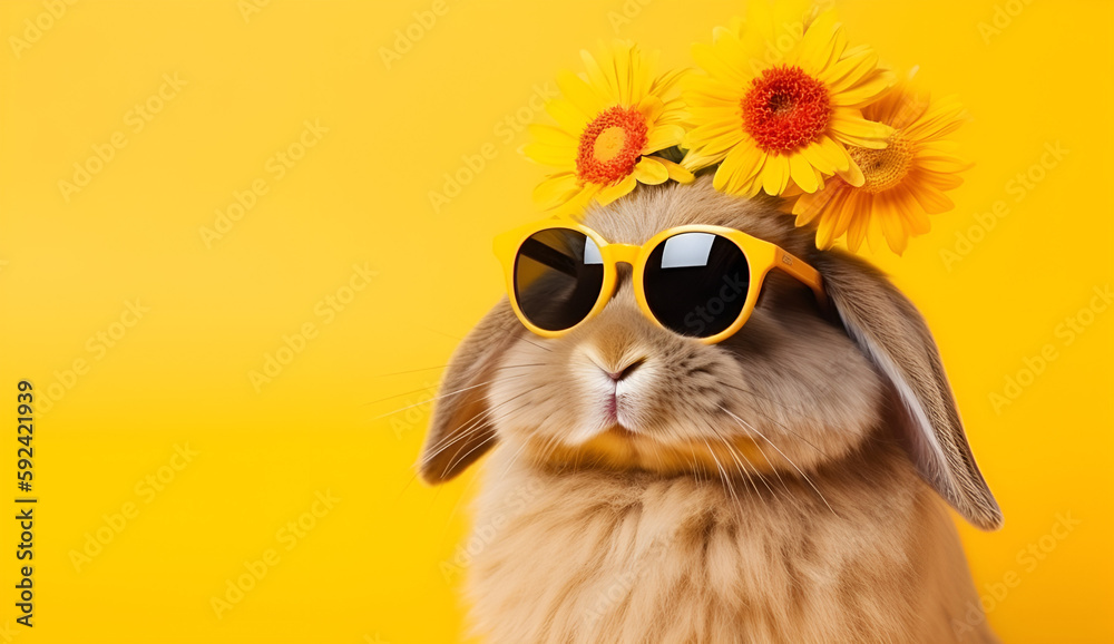 bunny_with_colorful_glasses_and_flower