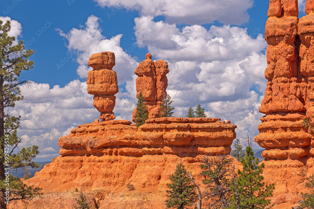 Precarious Hoodoos in the Spring Sun