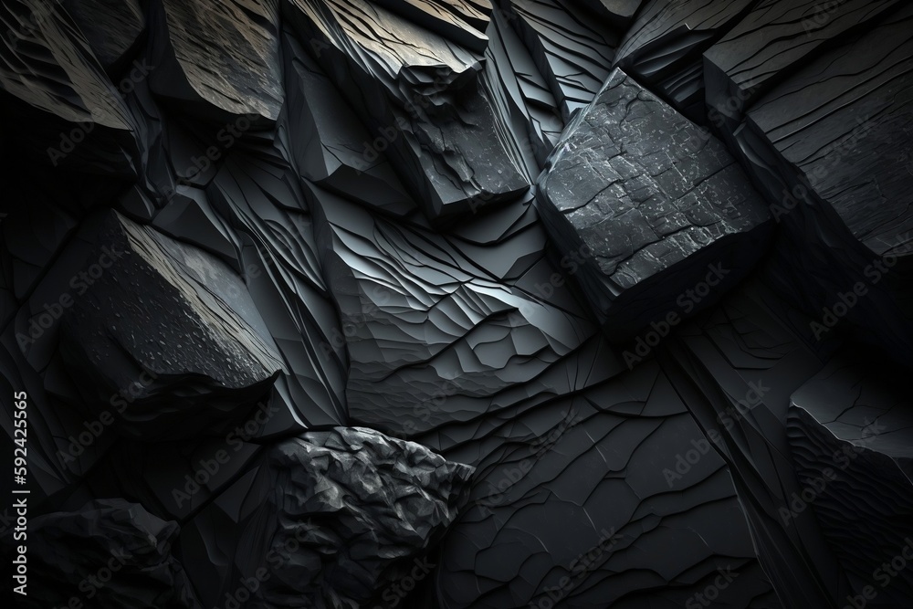 The background of dark grey and black slate exhibits a distinctive texture. AI