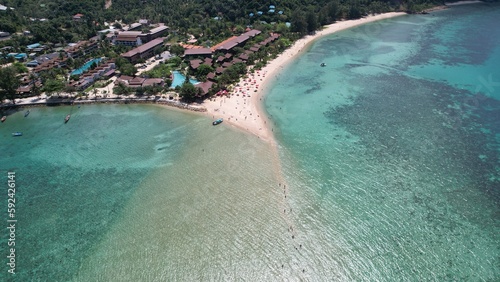 Tropical beach Thailand drone view Koh Phangan