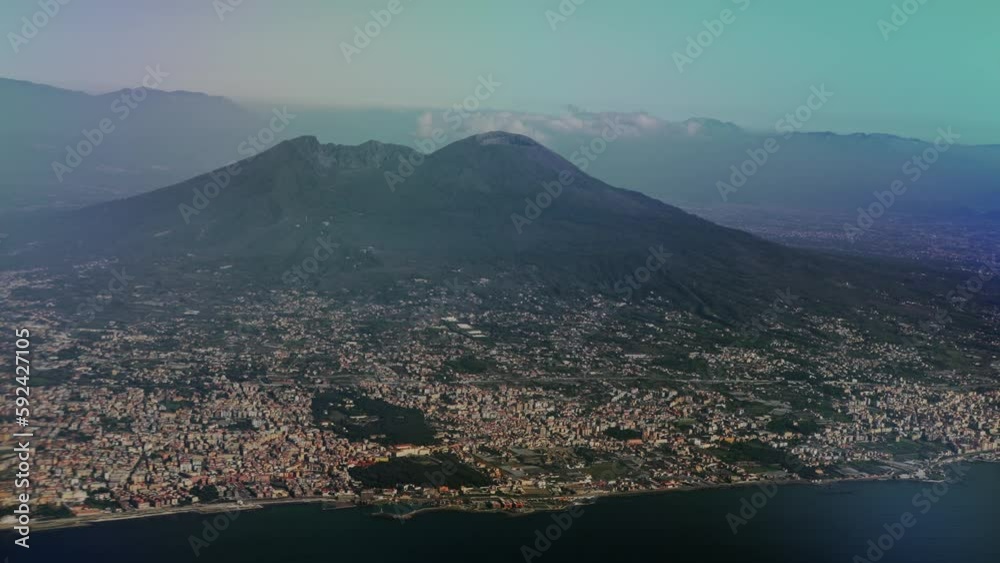 Italian Vesuvius volcano from the air. Italian Vesuvius volcano from the air.