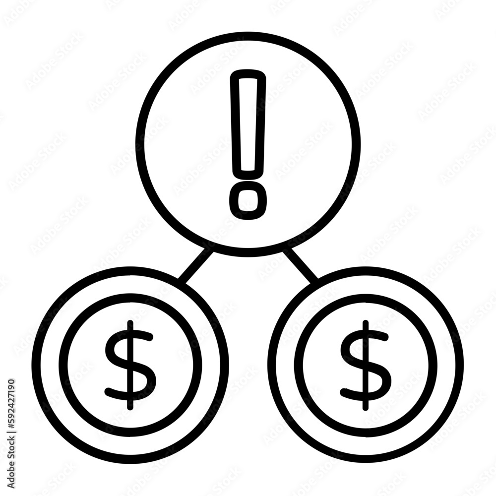 Money Risk Thin Line Icon Money Risk Thin Line Icon