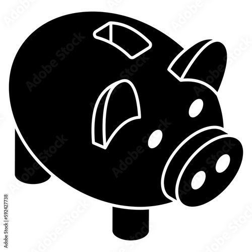 Penny showcasing piggy bank savings icon