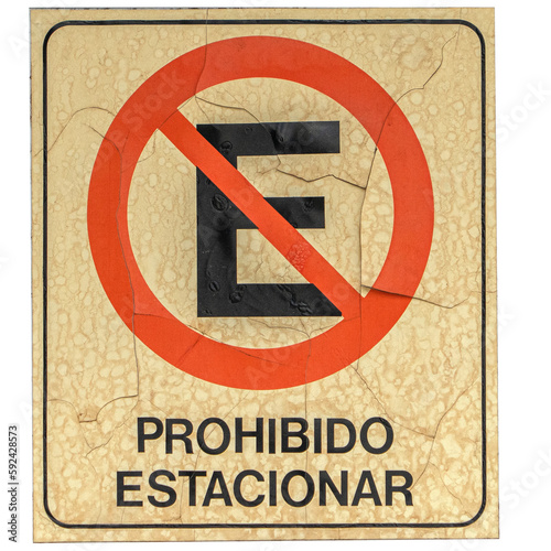 Señal de prohibido estacionar photo