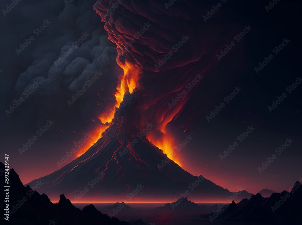 Ein explodierender Vulkan