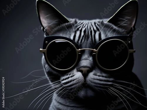 Eine coole Katze mit einer Sonnenbrille © Bendix