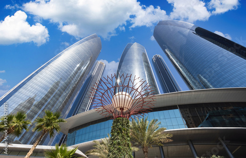 Obraz na płótnie UAE, United Arab Emirates, Abu Dhabi downtown panorama and financial center skyline. w salonie