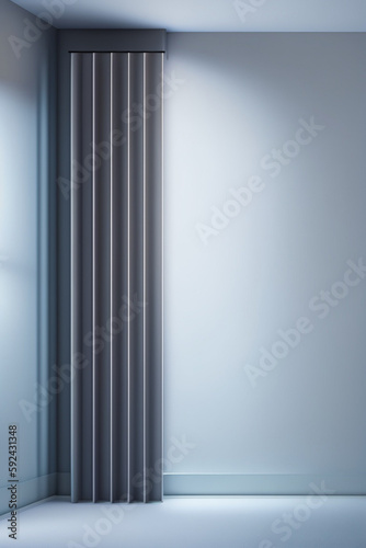room with curtains