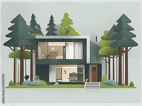 illustration of modern houses for real estate
created by AI.