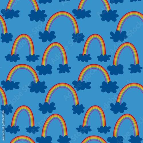 Pride month seamless rainbow pattern for wrapping paper and fabrics and linens and festive packaging