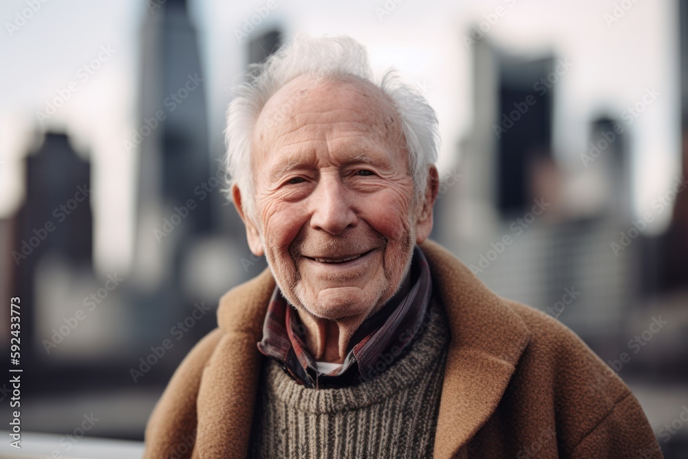Portrait of a senior man smiling in New York City, USA Portrait of a senior man smiling in New York City, USA