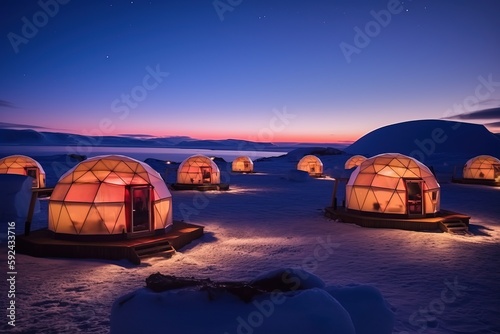 luxury glamorous camping. glamping in the beautiful nature, generative artificial intelligence