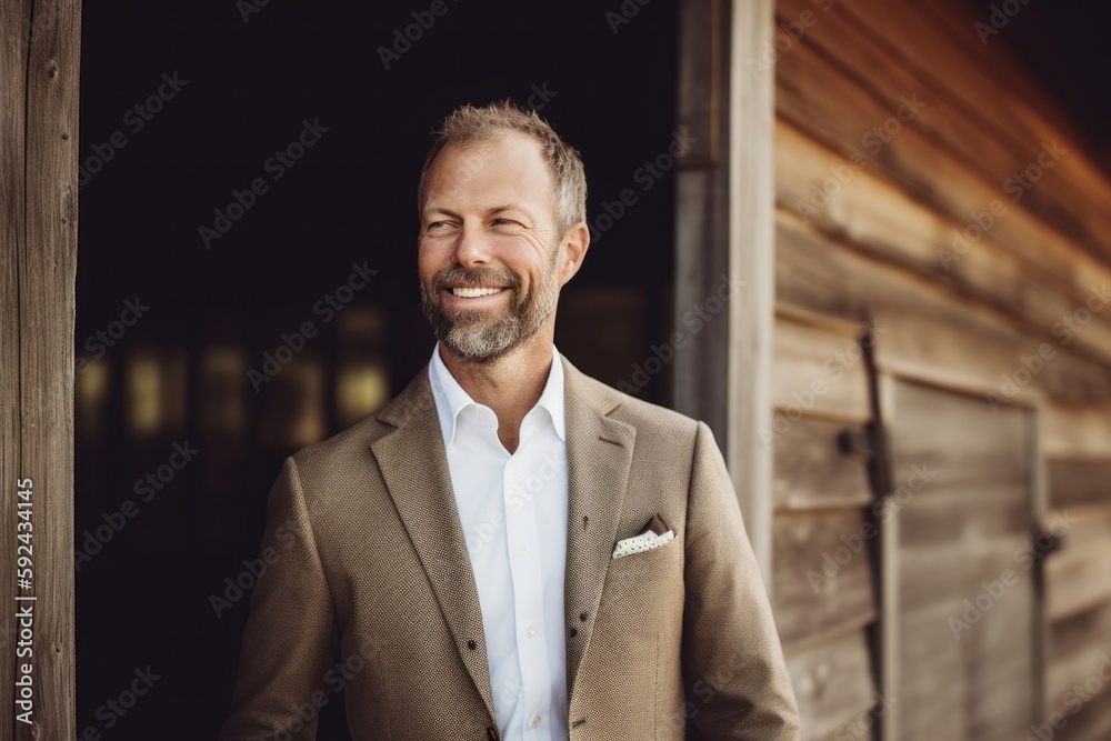Portrait of a handsome mature man wearing a suit and smiling. Portrait of a handsome mature man wearing a suit and smiling.