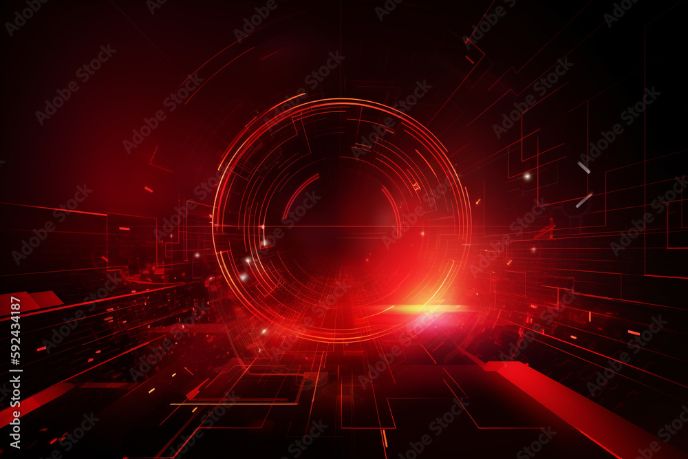 Fototapeta premium Abstract technology background Hi-tech communication concept futuristic digital innovation background, Created using generative AI tools.